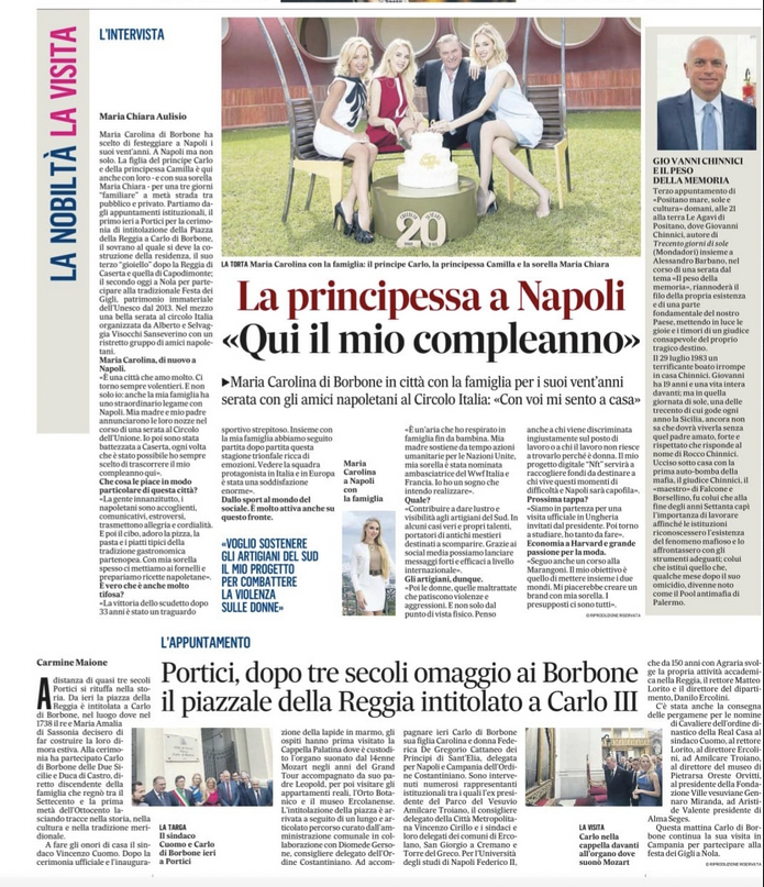Princess Maria Carolina in Naples: Here is where I celebrated my birthday Princess Maria Carolina in Naples: Here is where I celebrated my birthday